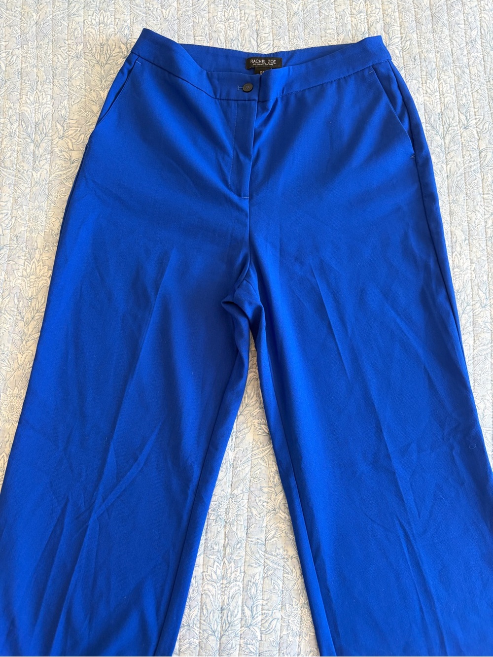Rachel Zoe Bright Blue Straight-Leg Dress Pants